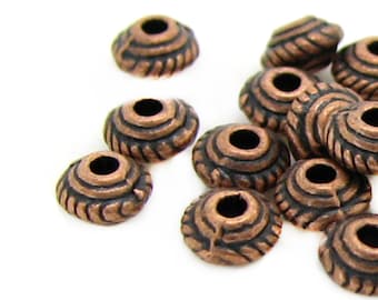 Antique Copper Cone Spacer Beads / Copper Ox Bead Spacers 5x3mm [25 pieces] -- Lead, Nickel & Cadmium Free 10167-4.C9