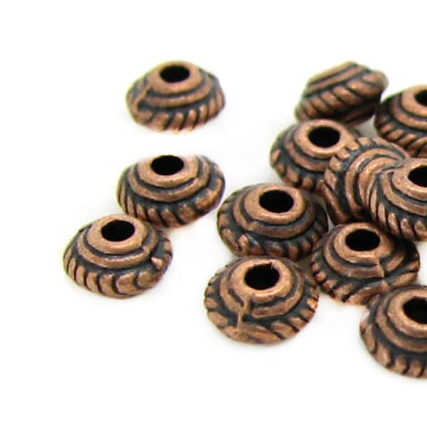 Antique Copper Cone Spacer Beads / Copper Ox Bead Spacers 5x3mm [25 pieces] -- Lead, Nickel & Cadmium Free 10167-4.C9