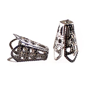 Gunmetal Filigree Basket Bead Caps [25 pieces] -- Fits 10mm to 12mm Beads -- 047.J4D