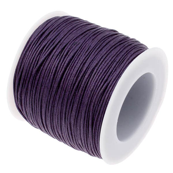 CLEARANCE SALE Waxed Cotton Cord : Dark Viola Purple 1mm Waxed Cord String / Bracelet Cord / Macrame Cord [30 feet] 196