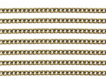 Antique Bronze Curb Chain / Brass Ox Twist Oval Chain 3.3mm x 5mm x .8mm [16 feet, 5 meters] -- Lead, Nickel & Cadmium free 72653