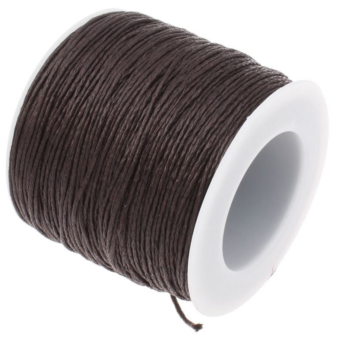 50 Meters Black Waxed Cotton Beading Cord 1.5mm Macrame Jewelry String