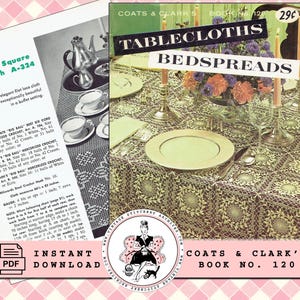 Coats & Clarks bok nr 120 (1961) | "Dukar och överkast" | Virkmönsterbok i PDF-format -- DIREKT NEDLADDNING