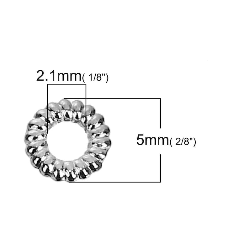 -- Lead 100 pieces Closed Soldered Braided Antique Silver 5mm Jump Rings Findings /& Cadmium free 85794.K4B Nickel