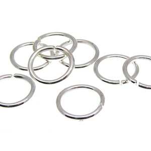 7mm Silver Plated Open Jump Rings 7 x .7mm 21 gauge 100 pieces Lead & Nickel free Jewelry Findings 7/.7-3 image 1