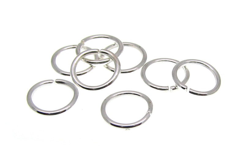 7mm Silver Plated Open Jump Rings 7 x .7mm 21 gauge 100 pieces Lead & Nickel free Jewelry Findings 7/.7-3 image 1