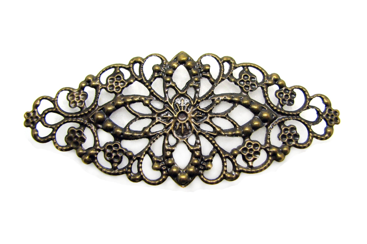 Antique Bronze Filigree Metal Stampings / Brass Ox Filigree Connector…