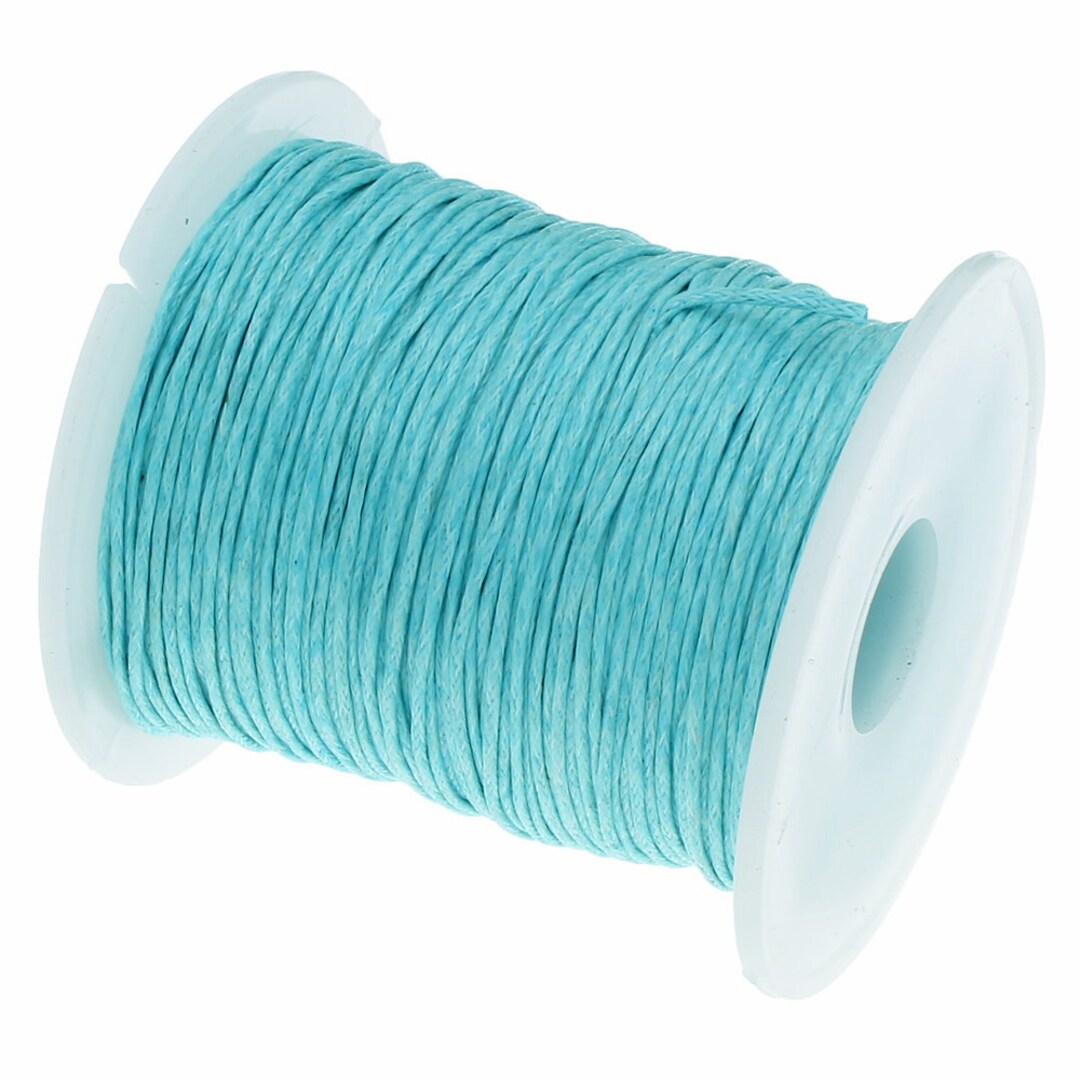 Wax Cotton Cord 30 Feet Aqua 1mm Waxed Cord String Etsy
