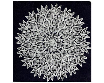 Vintage Crochet Pattern "Pineapple Doily" PDF Pattern -- INSTANT DOWNLOAD -- Pineapple Doily measures 18 inches,  c. 1953