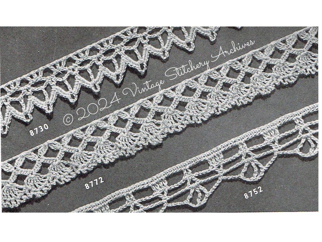 Vintage Crochet Lace Edging Crochet Patterns PDF INSTANT DOWNLOAD 3