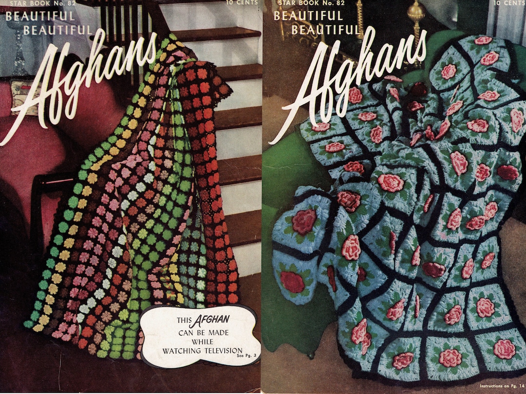 1951 Beautiful Afghans Vintage Crochet Pattern Book PDF INSTANT