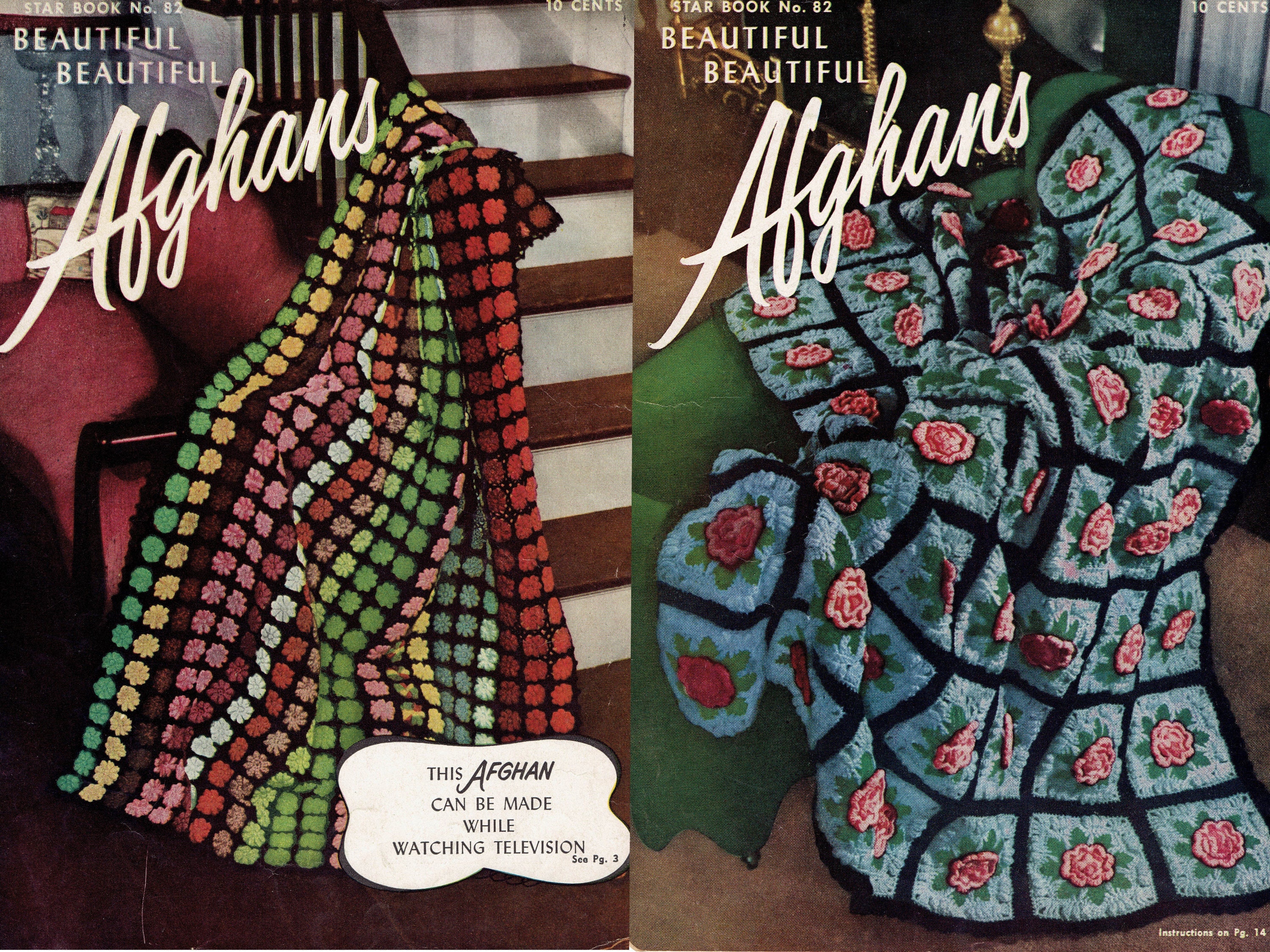 1951 Beautiful Afghans Vintage Crochet Pattern Book PDF INSTANT DOWNLOAD  Featuring 9 Vintage Afghan Patterns 