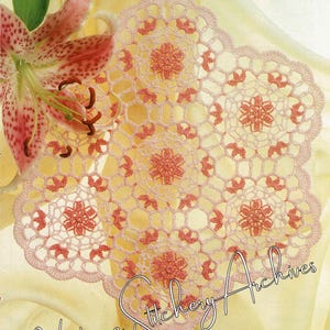 Vintage Crochet Doily Pattern, &quot;Silken Caress&quot; Patchwork Doily Digital Crochet PDF Pattern -- INSTANT DOWNLOAD, Home Decor Crochet Pattern