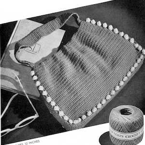 Crochet Purse Pattern, Vintage &quot;Smooth Town & Country Crocheted Pouch Handbag / Purse &quot; Digital PDF Pattern -- INSTANT DOWNLOAD -- c.1944