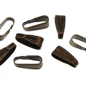 Solid Brass Antique Bronze Plated Large Snap On Bails / Pendant Bails / Jewelry Bails 11x4mm [10 pieces] -- Lead Free 338.2-H4A