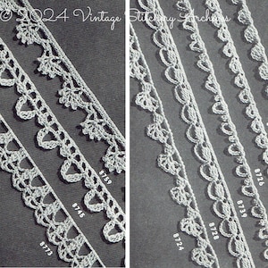 Dainty Crochet Lace Edging Crochet Patterns Digital PDF -- INSTANT DOWNLOAD -- 8 Different Lace Edgings, Perfect for Baby Clothes & Lingerie