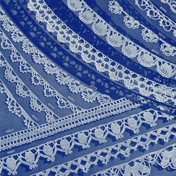 Vintage Handkerchief Lace Edgings Crochet Pattern PDF -- INSTANT DOWNLOAD -- 14 Crochet Lace Edging Digital Patterns c.1945