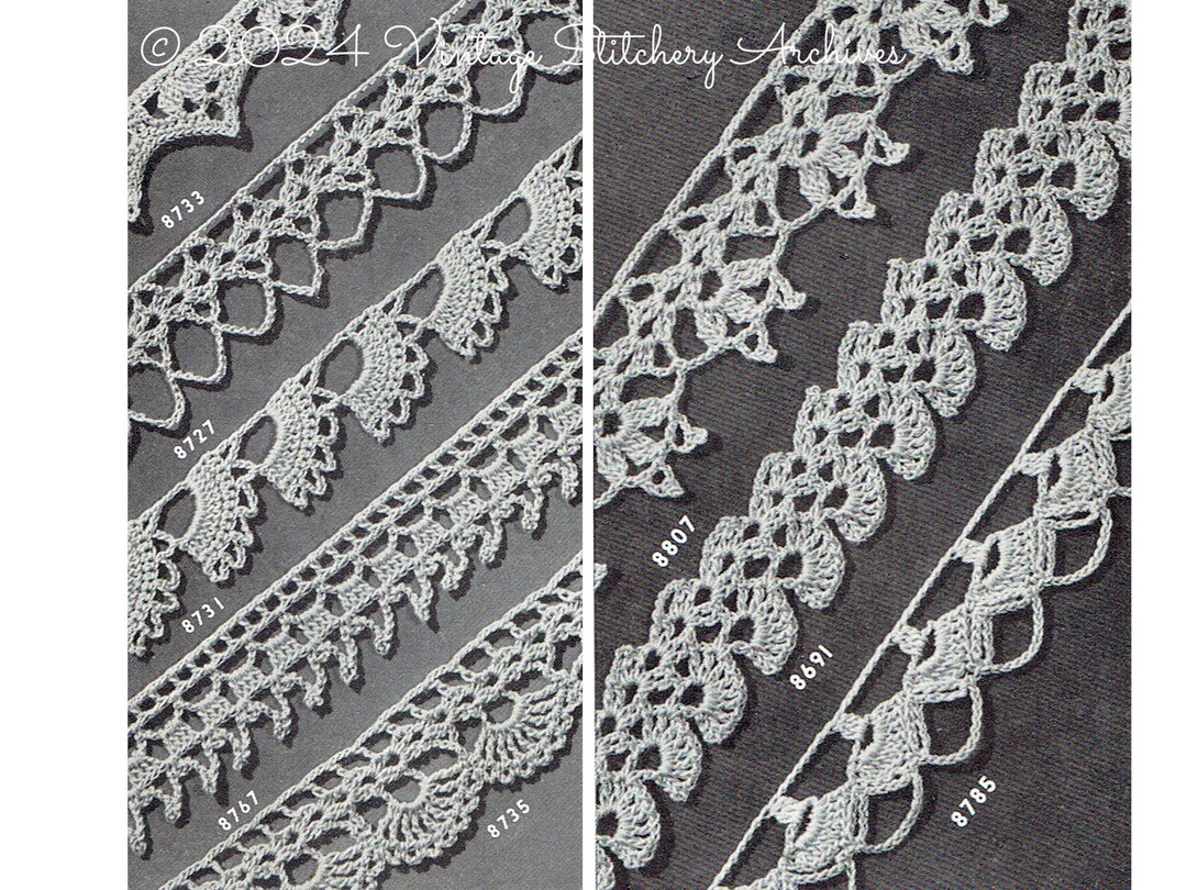 Vintage Crochet Lace Edging Crochet Patterns PDF INSTANT DOWNLOAD 8