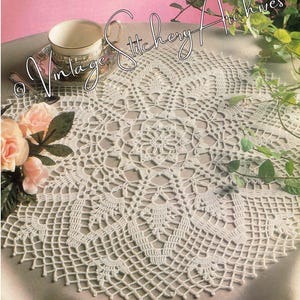 Vintage Crochet Doily Pattern, “Fantasia Doily&quot; Digital Download Crochet PDF Pattern -- Crochet Diagram