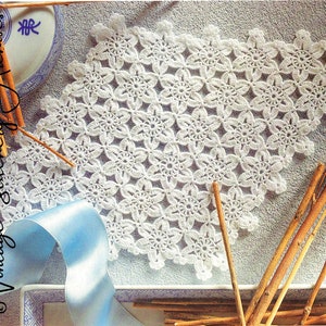 Vintage Patchwork Crochet Doily Pattern, "Star Gazing Diamond Mat" Digital Crochet PDF Pattern -- INSTANT DOWNLOAD, 8-1/4" by 7-1/4"