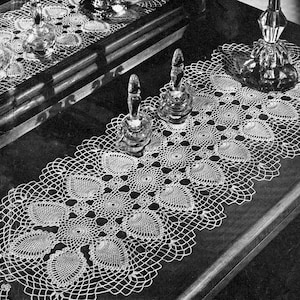 Vintage Crochet Pattern &quot;Pineapple Doily Crochet Table Runner&quot; PDF Pattern -- INSTANT DOWNLOAD -- Crochet Doily Pattern 12 x 30 inches