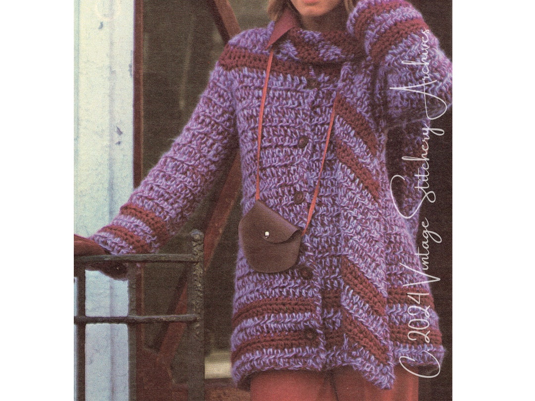 Crochet Pattern "violet Mohair & Berry Cardigan Sweater With Matching ...