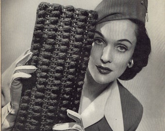 Modello all'uncinetto alla moda, modello "Borsetta all'uncinetto anni '40" -- DOWNLOAD IMMEDIATO -- Modello PDF digitale all'uncinetto vintage c.1944