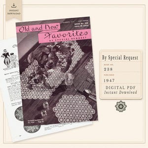 特別リクエストによる新旧人気作品集（1947年）｜スプールコットンカンパニーブックNo.238｜ヴィンテージかぎ針編みパターンPDF｜即時ダウンロード
