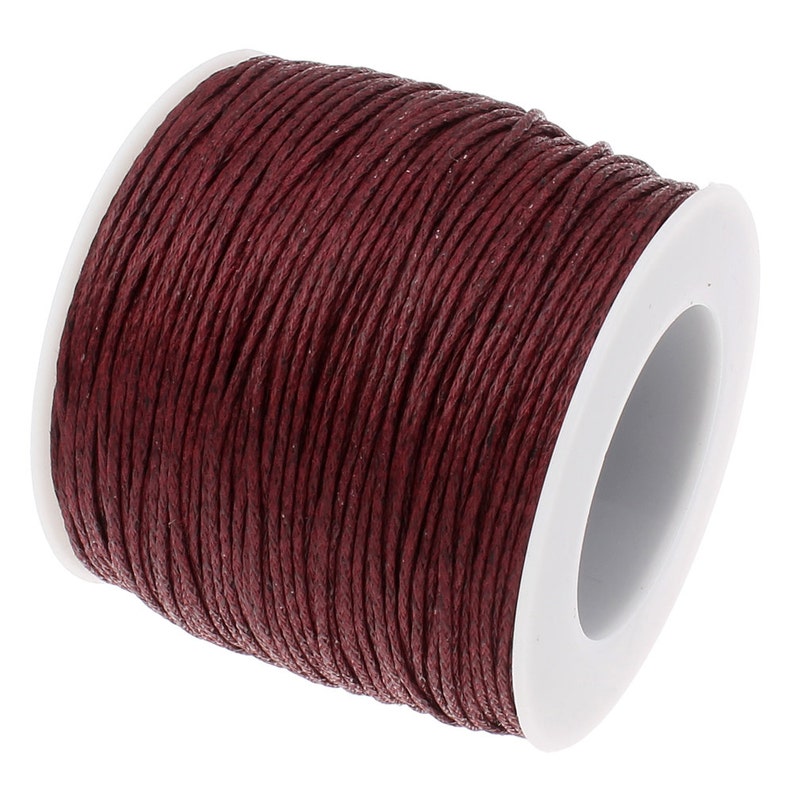 Bracelet Cord Chinese Knotting Cord 179-70 Macrame Cord Waxed Cord : 70 Yards Full Spool Merlot 1mm Waxed Cord String