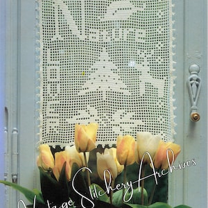 Vintage Filet Crochet Pattern, &quot;The Good Earth Crochet Curtain Panel&quot; Digital Crochet PDF Pattern -- INSTANT DOWNLOAD