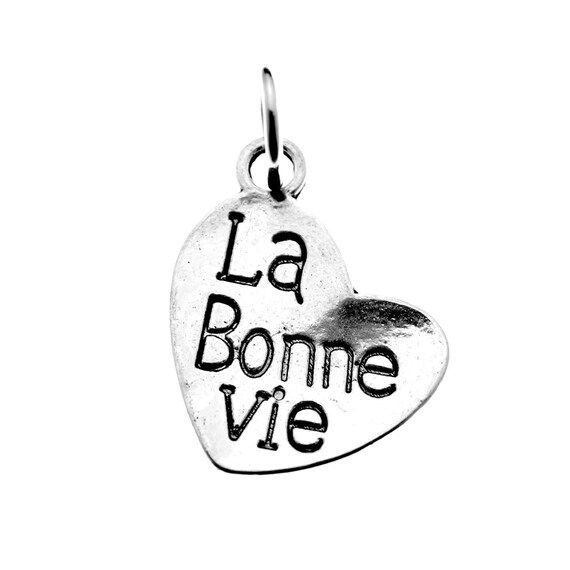 20pcs la bonne vie Charms silver tone 2 sided la bonne vie charm pendant 20x22mm 20pcs la bonne vie Charms silver tone 2 sided la bonne vie charm pendant 20x22mm