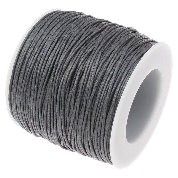 Waxed Cord : 70 yards Full Spool  Dark Gray 1mm Waxed Cotton Cord | Grey Waxed Thread | Jewelry Cord -- 319-70