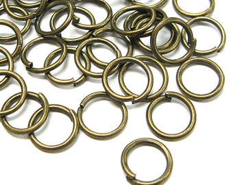 6mm Jump Rings : 100 Antique Bronze Open Jump Rings 6mm x 1mm (18 Gauge) -- Lead, Nickel & Cadmium free 6/1-AB