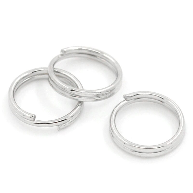 Antique Silver Double Loop Split Rings 8mm Diameter [100 Pieces ...