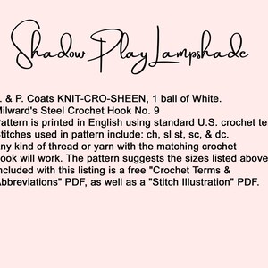Shadow Crochet Pattern Vintage Crochet Pattern