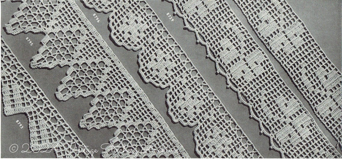 Filet Edging Filet Lace Edgings & Insertions Crochet Patterns, Digital PDF ...