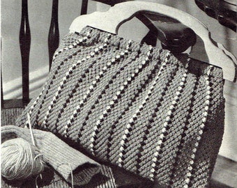 Vintage 1940s Knitted Purse / Utility Bag Crochet Pattern PDF -- INSTANT DOWNLOAD -- Heirloom Knit Digital Pattern c.1944