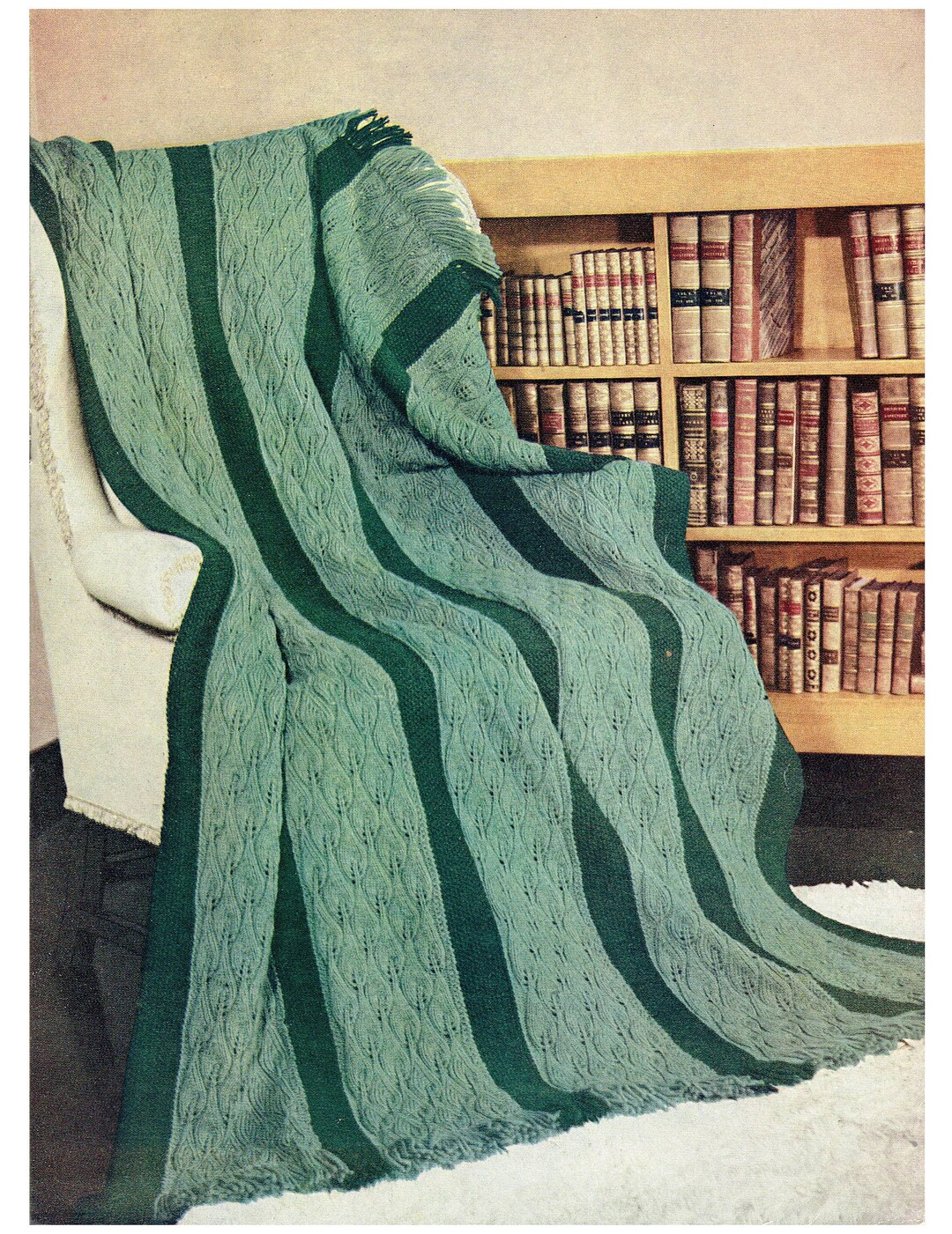 Ivy Vintage Afghan Knitting Pattern PDF INSTANT DOWNLOAD Heirloom