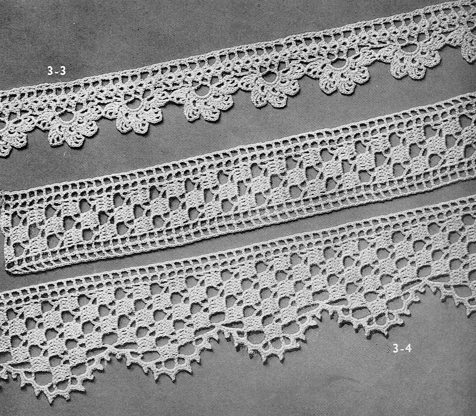 Vintage Lace Crochet Edgings Patterns -- INSTANT DOWNLOAD, PDF