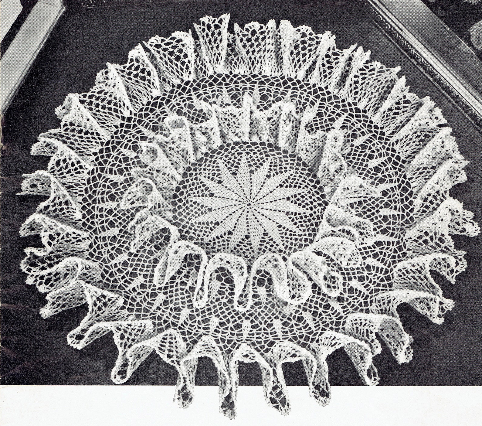 1956 the Double Ruffle Doily Vintage Crochet - Etsy