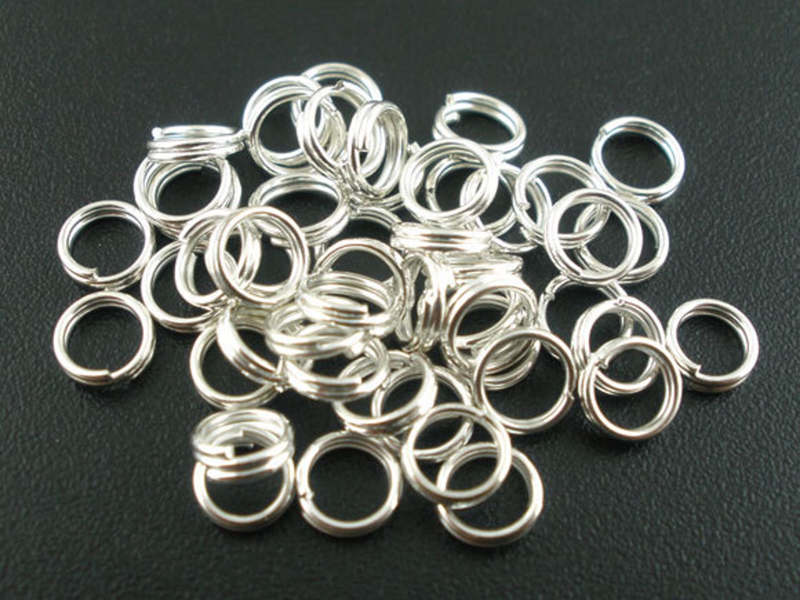 Bright Silver Plated 5x1.3mm Double Loop Split Rings [100 Pieces ...