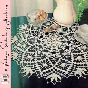 Vintage Crochet Pattern "Giant Snowflake Doily" Digital Crochet PDF Pattern -- INSTANT DOWNLOAD, 18" in diameter