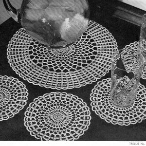 vintage Crochet Pattern « Trellis Doily » PDF Pattern --Téléchargement instantané--Crochet Doily Pattern 2 tailles, Digital Pattern c. 1947