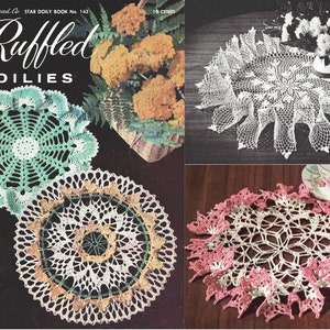 Ruffled Doilies Vintage Crochet Pattern Book PDF -- INSTANT DOWNLOAD -- Featuring Patterns for crocheting heirloom ruffled doilies