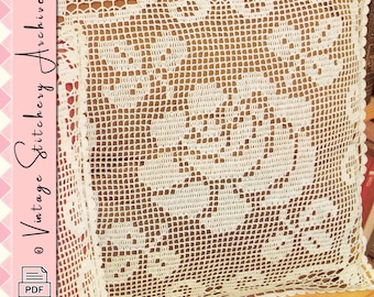 Grande Nappe En Coton Crocheté Vintage - Années 40/50 - Fait Main - France