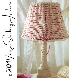 Vintage Crochet Pattern, &quot;Twilight Lamp Shade Cover&quot; Digital PDF Pattern -- INSTANT DOWNLOAD, Granny Chic Crochet Pattern