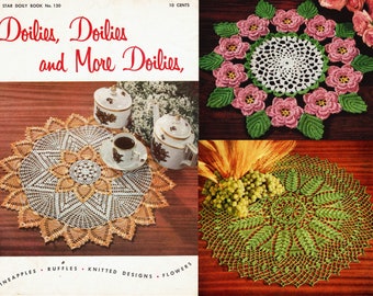 Doilies, Doilies, and More Doilies Vintage Crochet Pattern Book PDF -- INSTANT DOWNLOAD --Pineapple, Wheat, Knitted, Candy Dish & Rose Doily