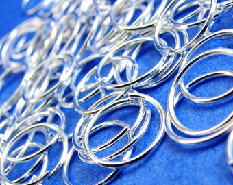 10mm Jump Rings : 100 Pieces Silver Plated Open Jump Rings 10mm x 1mm  -- Lead, Nickel & Cadmium Free Jewelry Findings 10/1-3