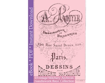 Dessins pour Broderie Napolitaine, Dessinateur on Broderies, eBook PDF -- INSTANT Download, Embroidery Patterns for Neapolitan Embroidery