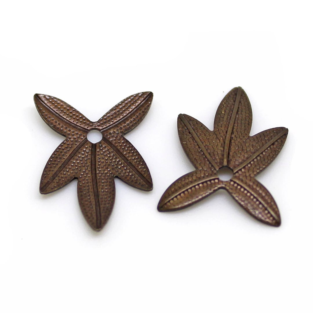 Antique Bronze Leaf Stampings / Brass Filigree Leaves / Etsy